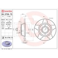 BREMBO brake disc 08.5709.75, set of 2 - Brake Disc