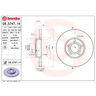 BREMBO brake disc 08.5747.14, set of 2 - Brake Disc