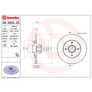 BREMBO brake disc 08.5833.25, set of 2 - Brake Disc