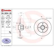 BREMBO brake disc 08.5834.25, set of 2 - Brake Disc