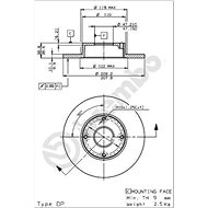 BREMBO brake disc 08.5876.10, set of 2 - Brake Disc