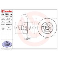 BREMBO brake disc 08.6911.14, set of 2 - Brake Disc
