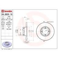 BREMBO brake disc 08.6952.10, set of 2 - Brake Disc