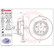 BREMBO brake disc 08.7019.80, set of 2 - Brake Disc
