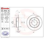 BREMBO brake disc 08.7042.10, set of 2 - Brake Disc