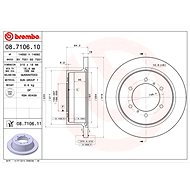 BREMBO brake disc 08.7106.10, set of 2 - Brake Disc
