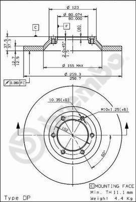 BREMBO brake disc 08.7197.10, set of 2 - Brake Disc