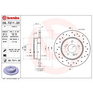 BREMBO brake disc 08.7211.2X, set of 2 - Brake Disc
