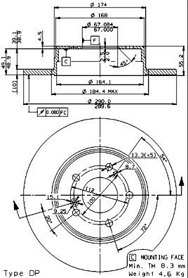 BREMBO brake disc 08.7211.76, set of 2 - Brake Disc