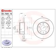 BREMBO brake disc 08.7300.10, set of 2 - Brake Disc