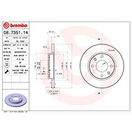 BREMBO brake disc 08.7351.14, set of 2 - Brake Disc