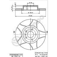 BREMBO brake disc 08.7354.75, set of 2 - Brake Disc