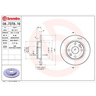BREMBO brake disc 08.7378.10, set of 2 - Brake Disc