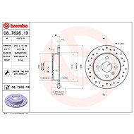 BREMBO brake disc 08.7626.1X, set of 2 - Brake Disc