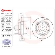 BREMBO brake disc 08.7765.10, set of 2 - Brake Disc