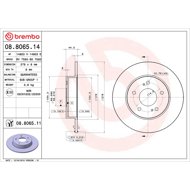 BREMBO brake disc 08.8065.14, set of 2 - Brake Disc