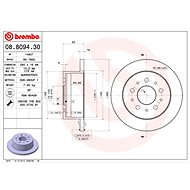 BREMBO brake disc 08.8094.30, set of 2 - Brake Disc