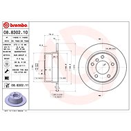 BREMBO brake disc 08.8302.10, set of 2 - Brake Disc