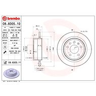 BREMBO brake disc 08.8305.10, set of 2 - Brake Disc
