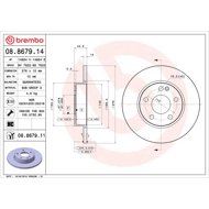 BREMBO brake disc 08.8679.14, set of 2 - Brake Disc
