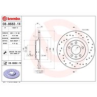 BREMBO brake disc 08.8682.1X, set of 2 - Brake Disc