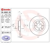 BREMBO brake disc 08.8682.20, set of 2 - Brake Disc