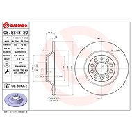 BREMBO brake disc 08.8843.20, set of 2 - Brake Disc