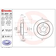 BREMBO brake disc 08.9081.20, set of 2 - Brake Disc