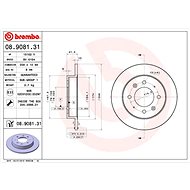 BREMBO brake disc 08.9081.31, set of 2 - Brake Disc