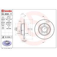 BREMBO brake disc 08.9084.11, set of 2 - Brake Disc