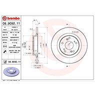 BREMBO brake disc 08.9092.11, set of 2 - Brake Disc