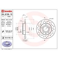 BREMBO brake disc 08.9136.1X, set of 2 - Brake Disc