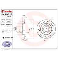 BREMBO brake disc 08.9148.1X, set of 2 - Brake Disc