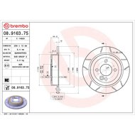 BREMBO brake disc 08.9163.75, set of 2 - Brake Disc