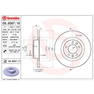 BREMBO brake disc 08.9367.11, set of 2 - Brake Disc