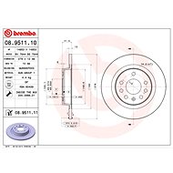BREMBO brake disc 08.9511.10, set of 2 - Brake Disc