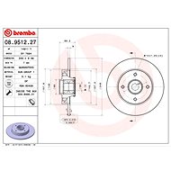 BREMBO brake disc 08.9512.27, set of 2 - Brake Disc