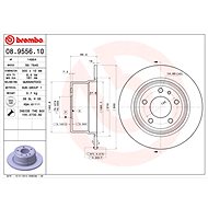 BREMBO brake disc 08.9556.10, set of 2 - Brake Disc