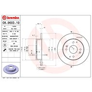 BREMBO brake disc 08.9603.10, set of 2 - Brake Disc