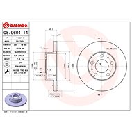 BREMBO brake disc 08.9604.14, set of 2 - Brake Disc