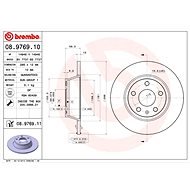 BREMBO brake disc 08.9769.10, set of 2 - Brake Disc
