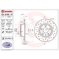 BREMBO Brake disc 08.9769.1X, set of 2 - Brake Disc