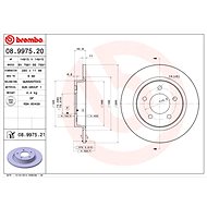 BREMBO brake disc 08.9975.21, set of 2 - Brake Disc