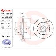 BREMBO brake disc 08. A029.20, set of 2 - Brake Disc