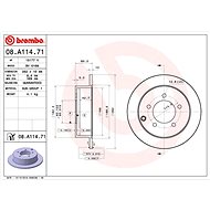 BREMBO brake disc 08. A114.71, set of 2 - Brake Disc