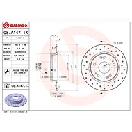 BREMBO brake disc 08. A147.1X, set of 2 - Brake Disc