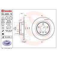 BREMBO brake disc 08. A205.11, set of 2 - Brake Disc
