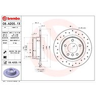 BREMBO brake disc 08. A205.1X, set of 2 - Brake Disc
