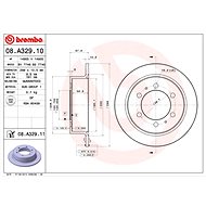 BREMBO brake disc 08. A329.11, set of 2 - Brake Disc