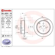 BREMBO brake disc 08. A331.10, set of 2 - Brake Disc